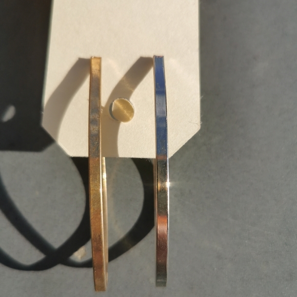 Gold and silver unique hoops